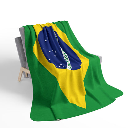 Brazil Flag Sherpa Fleece Blanket