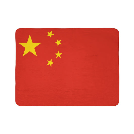 China Flag Sherpa Fleece Blanket