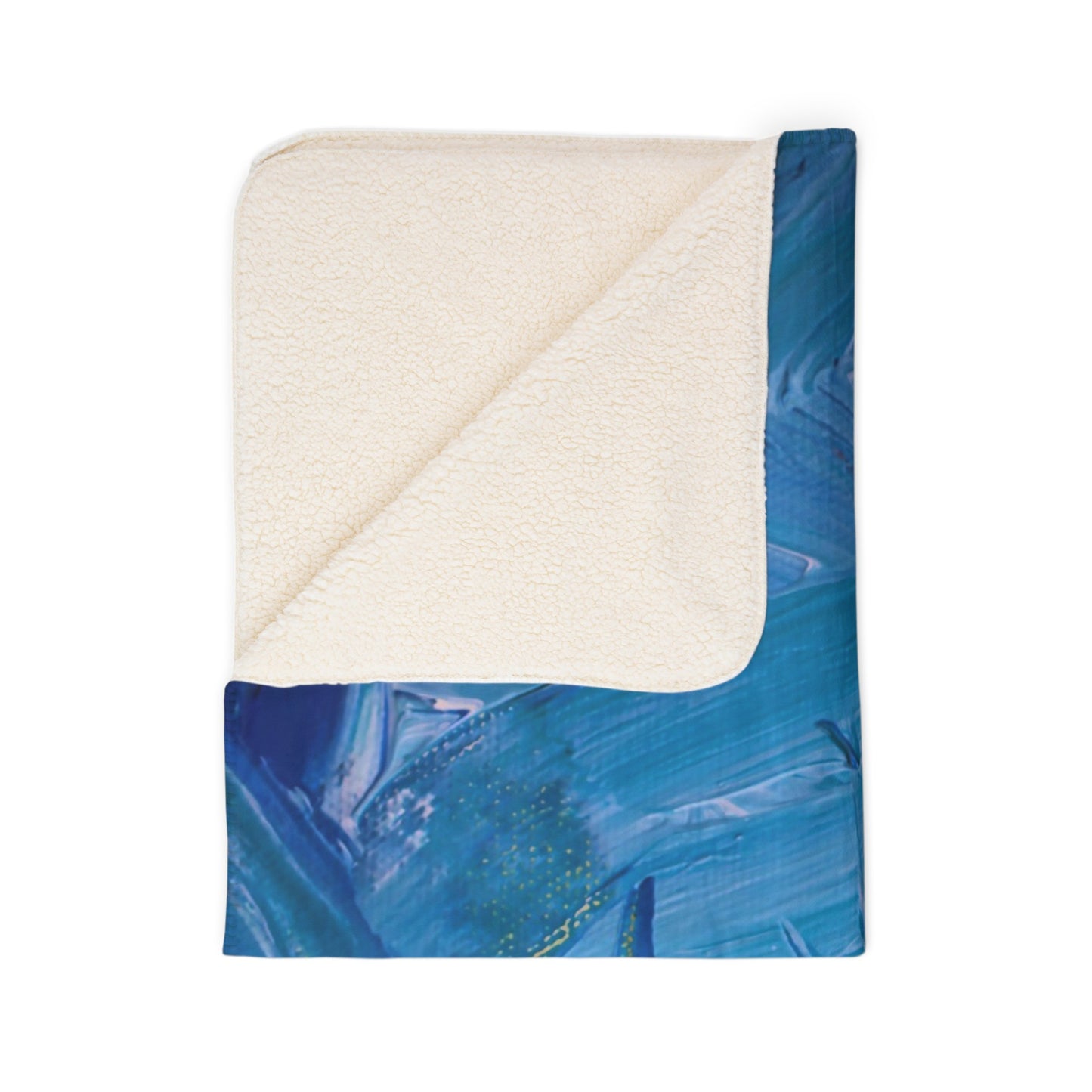Abstract Blue Painting Sherpa Fleece Blanket