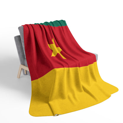 Cameroon Flag Sherpa Fleece Blanket