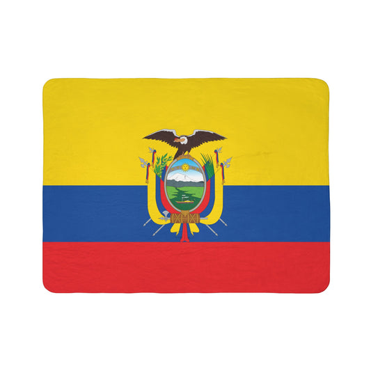 Ecuador Flag Sherpa Fleece Blanket