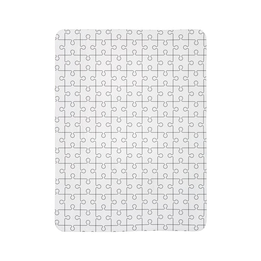 Jigsaw White Puzzle Sherpa Fleece Blanket
