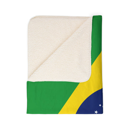 Brazil Flag Sherpa Fleece Blanket